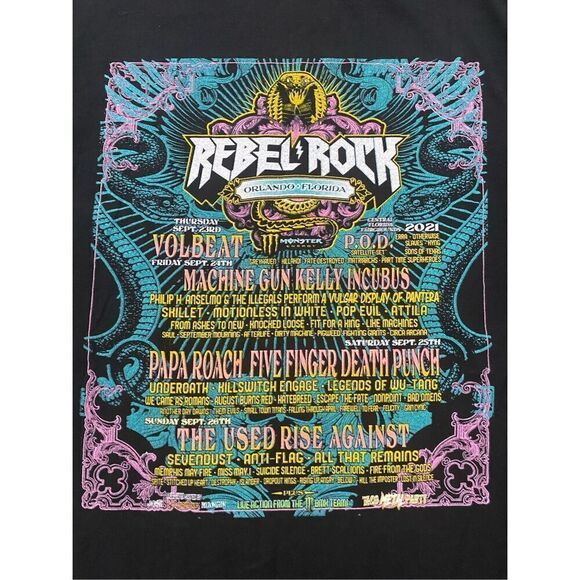 Rebel Rock MGK Incubus Concert T-Shirt Tee Mens Size M - Picture 4 of 5